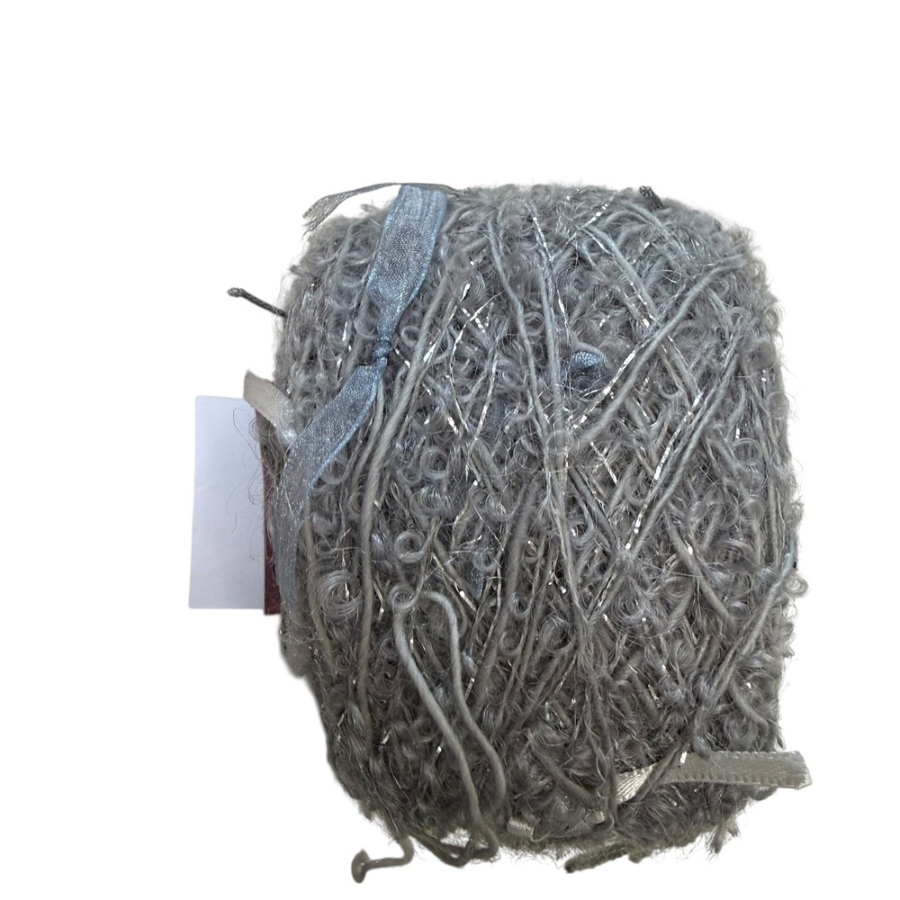 BE SWEET Ribbon Yarn Lot Baby Pink 36 Light Grey Metallic 24 Hand Spun Hand Dyed - Picture 5 of 7